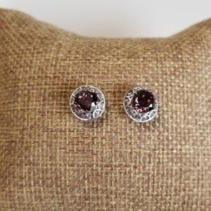 Tacori IV Sterling Silver 925 Pink CZ Stud and Clear CZ Jackets Earrings